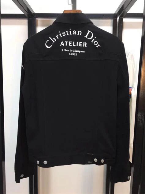 christian dior leather jacket mens|Christian Dior atelier denim jacket.